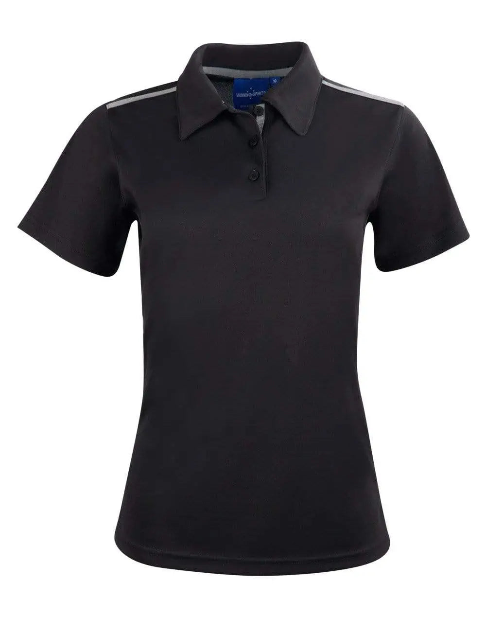 Winning Spirit Casual Wear Black/Ash / 6 Winning Spirit PS84 STATEN POLO SHIRT Ladies